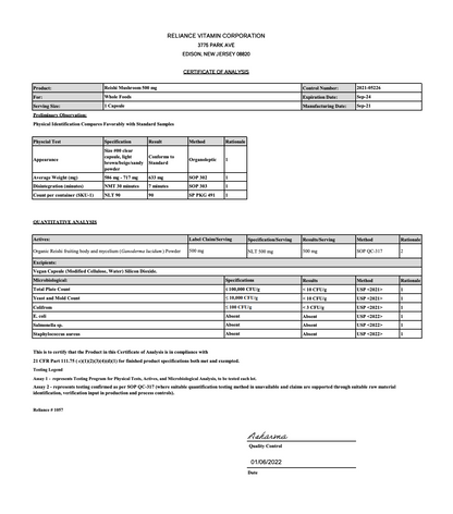 Reishi Mushroom supplements